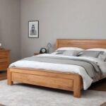 Bettgestell aus Holz im Schlafzimmer (NF)