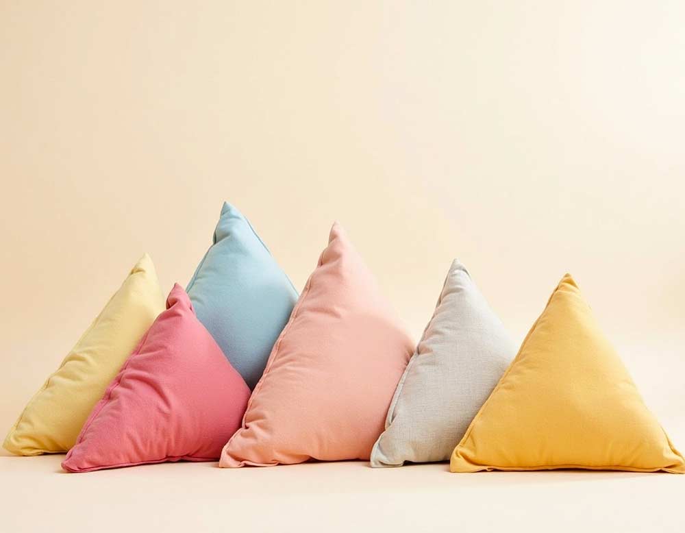 Bunte Dreieckskissen