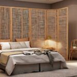 Faltbare Trennwand aus Rattan (NF)