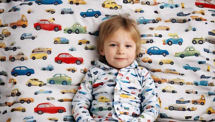 Kind im Pyjama mit Cars Motiv (NF)