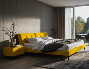 Gelbes Bett