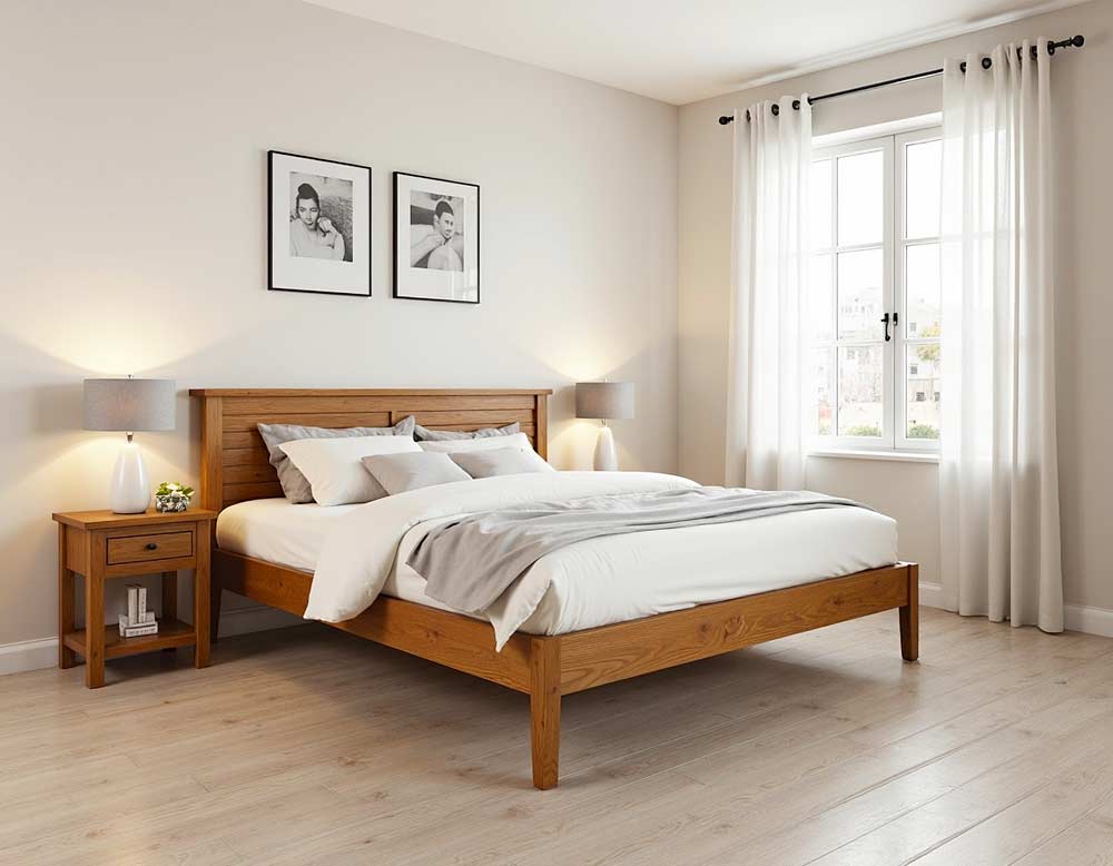 Nussholz Bett