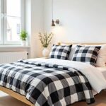 Tagesdecke in Schwarz-Weiß kariert